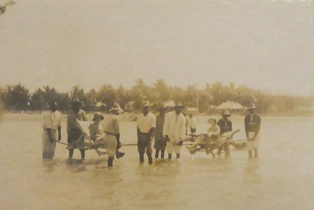 Historical photograph of people arriving at Mapoon, Cape York Queensland 1931